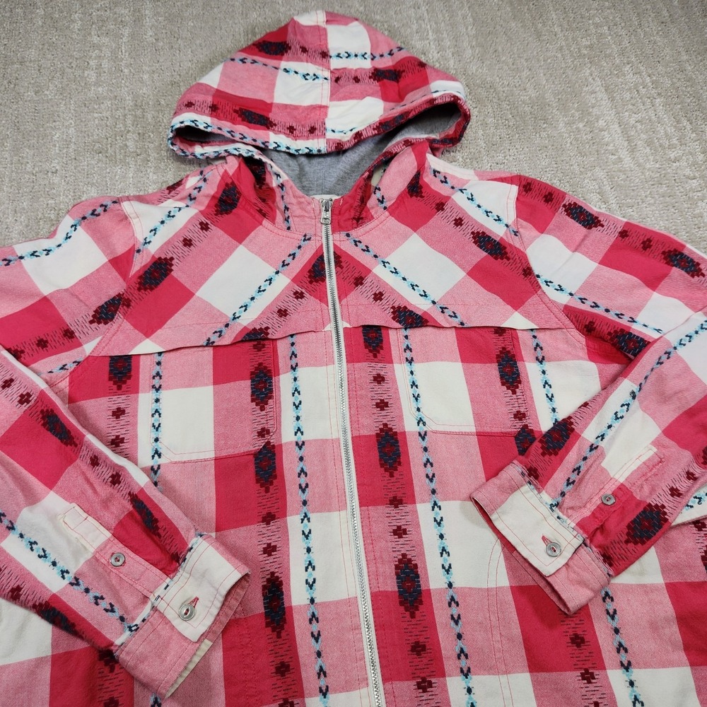 Woolrich Aztec Jacket Women XL Organic Cotton Hooded Navajo Southwestern